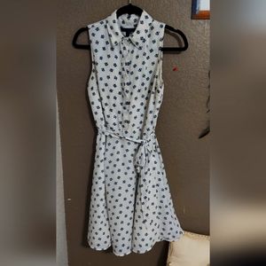 CUTE Banana Republic White Sleeveless Collared Dress, Women's size 4